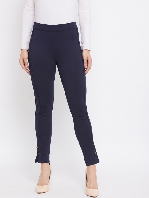 

CAMLA Women Navy Blue Solid Slim Fit Cotton Jeggings