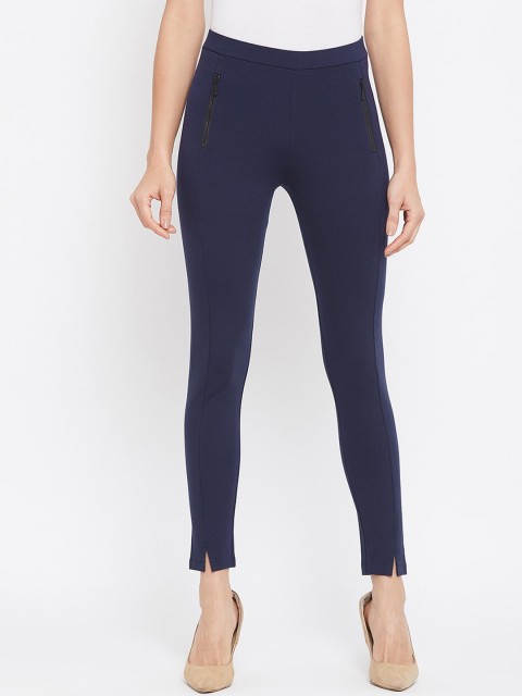 

CAMLA Women Navy Blue Solid Slim Fit Cotton Jeggings