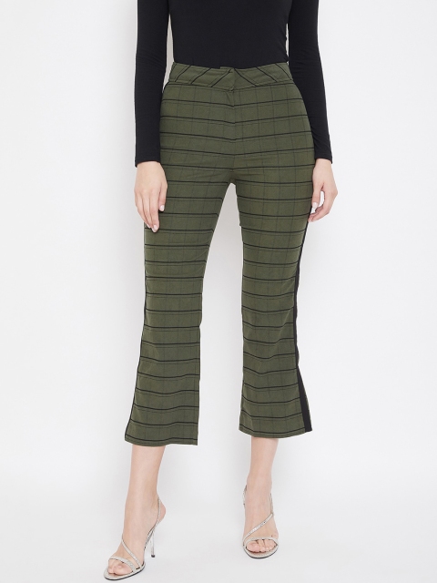 

CAMLA Women Olive Green Checked Trousers