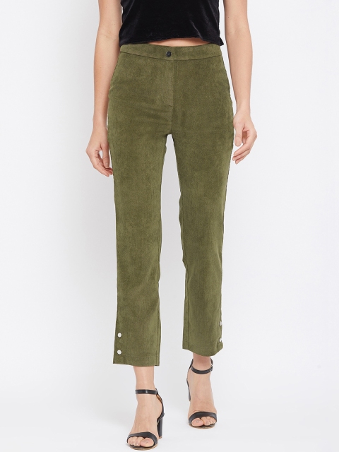 

CAMLA Women Olive Green Straight Fit Trousers