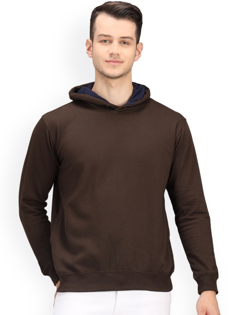 

Ratans Men Brown Solid Hooded Pullover Sweatshirt