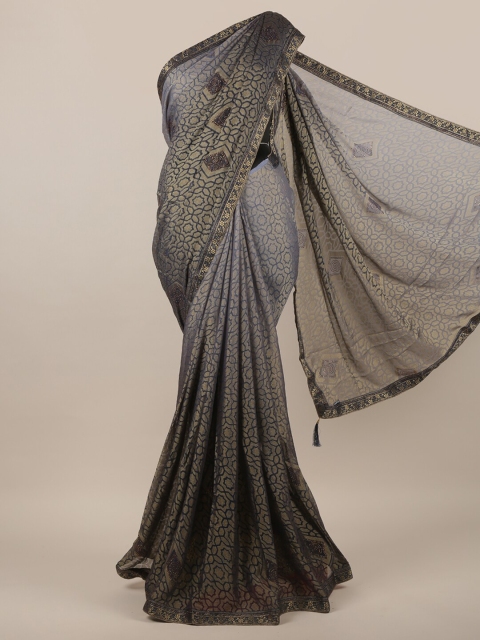 

Pothys Grey & Gold-Toned Ethnic Motifs Saree