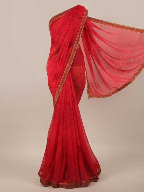 

Pothys Red & Gold-toned Printed Saree