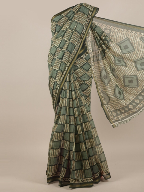 

Pothys Green & Brown Printed Saree