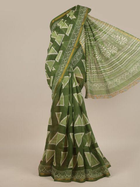 

Pothys Green Printed Saree