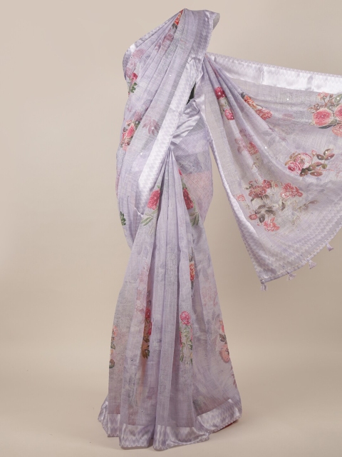 

Pothys Lavender & Red Floral Printed Saree