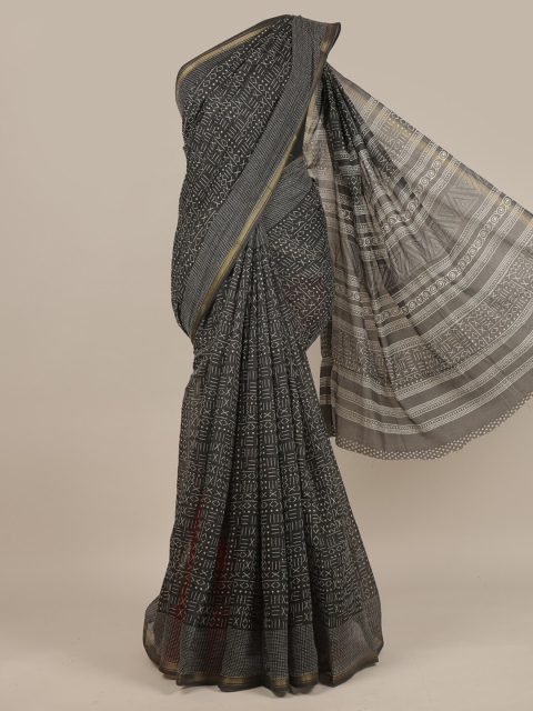 

Pothys Grey & White Printed Saree