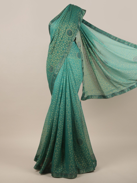 

Pothys Sea Green Floral Embroidered Saree