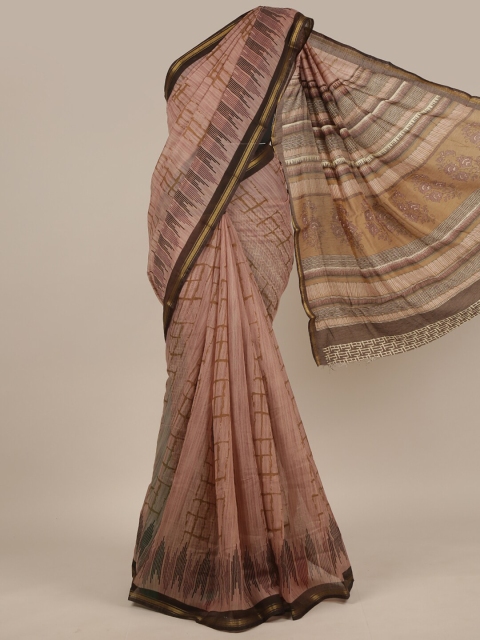 

Pothys Brown & Black Printed Cotton Blend Saree