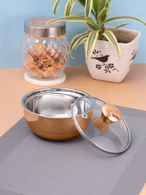 

Crown Craft Bronze-Toned & Silver-Toned 1 Pieces Stainless Steel Glossy Bowls