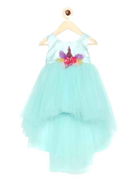 

Barbie by Many Frocks & Girls Blue Netted Empire Dress