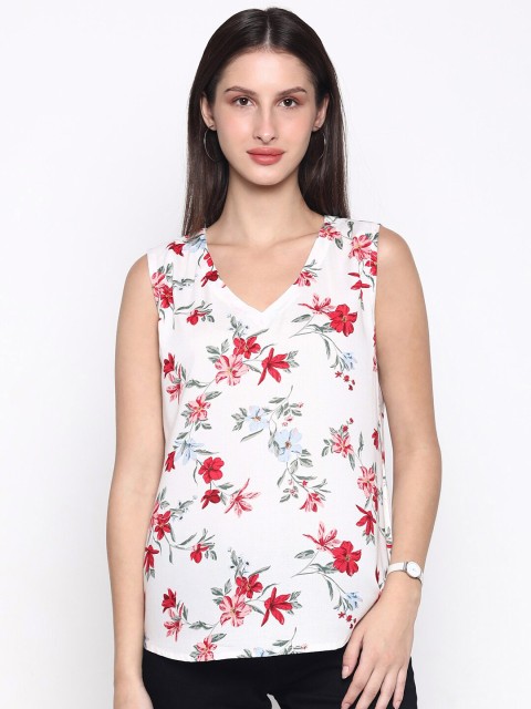 

CINNAMON CLOSET White Floral Regular Top