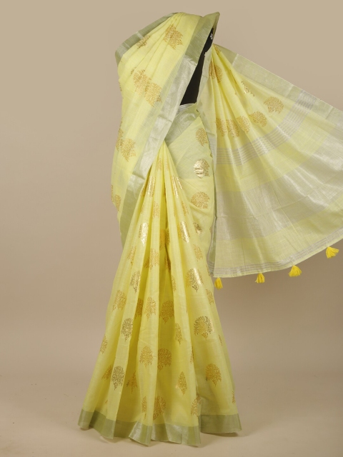 

Pothys Yellow & Gold Woven Design Saree