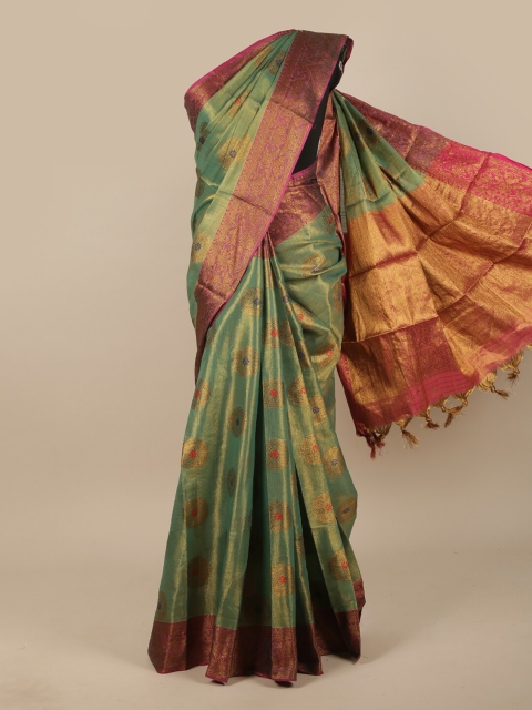 

Pothys Green & Magenta Woven Design Zari Jute Silk Saree
