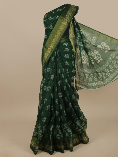 

Pothys Green & White Floral Printed Saree