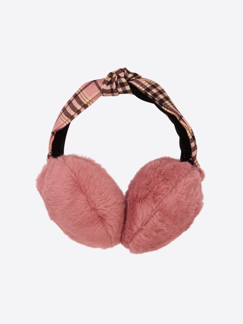 

CUTECUMBER Girls Pink & Black Printed Fur Hairband