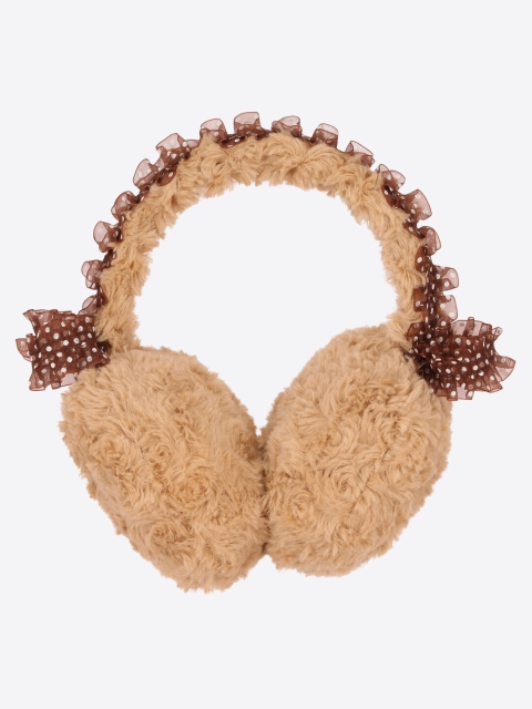 

CUTECUMBER Girls Beige & Brown Faux Fur Ear Muffs