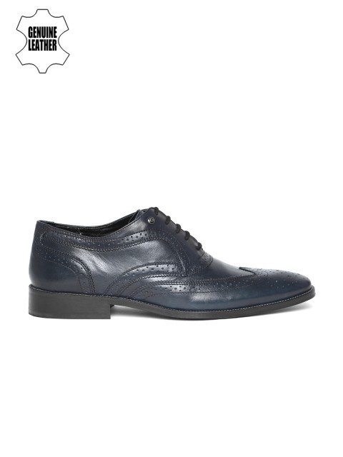 

INVICTUS Men Navy Leather Brogues, Navy blue