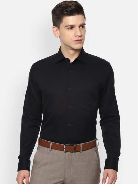 

Louis Philippe Permapress Men Black Opaque Formal Shirt