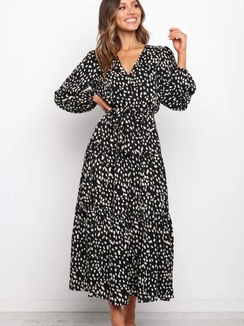 

GRACE & JACK Black & White Animal Cotton Maxi Dress