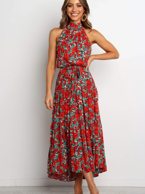 

GRACE & JACK Red Floral Maxi Dress