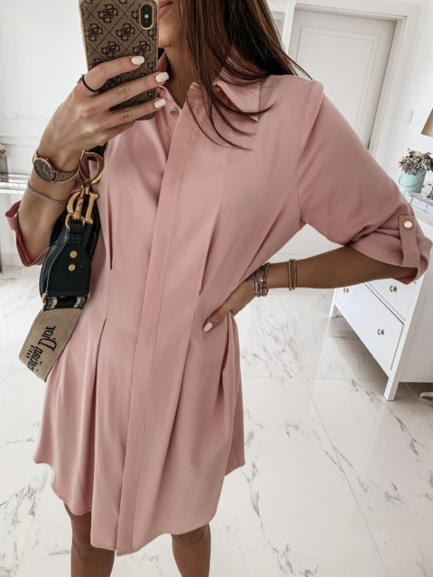 

GRACE & JACK Pink Cotton Shirt Dress