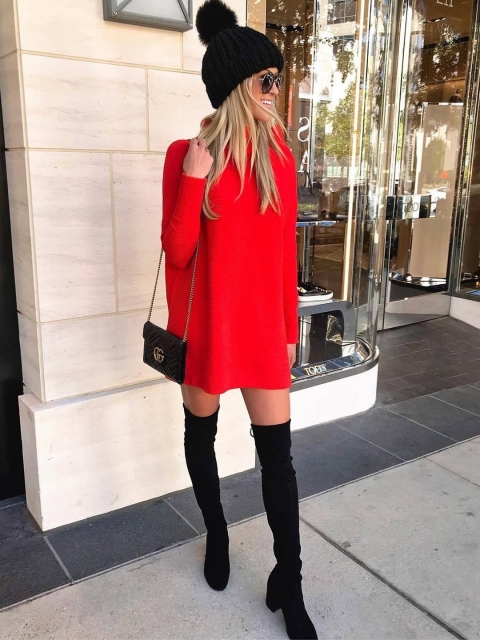 

GRACE & JACK Red Sweater Dress