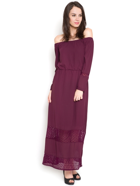 

Tokyo Talkies Women Burgundy Maxi Dress