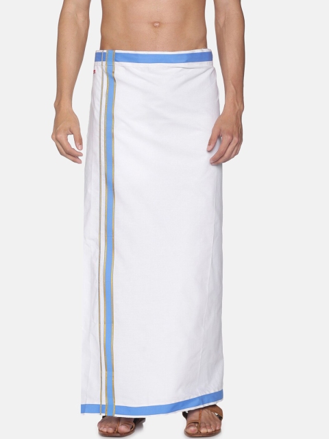 

Sethukrishna Men White Solid Dhoti With Pocket