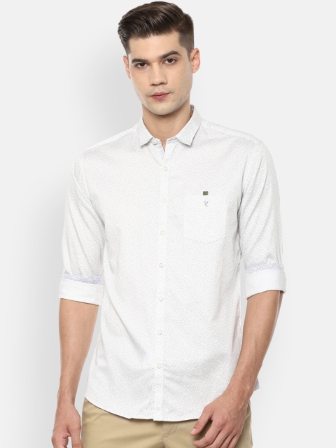 

V Dot Men Grey Slim Fit Opaque Printed Casual Shirt