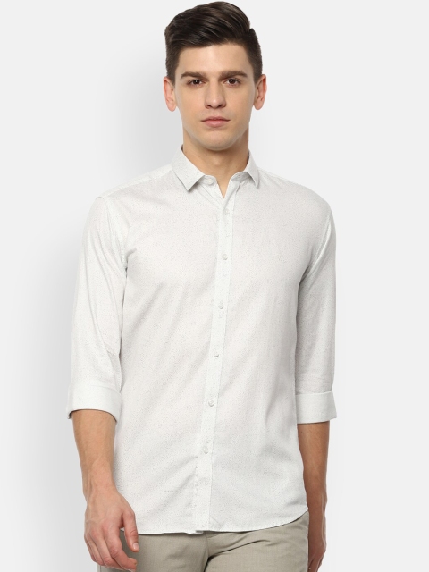 

V Dot Men Cream-Coloured Slim Fit Floral Opaque Printed Casual Shirt