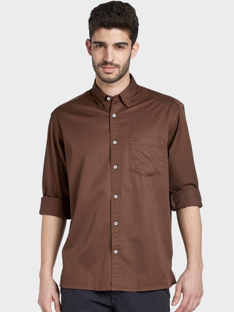

ColorPlus Men Brown Opaque Cotton Casual Shirt