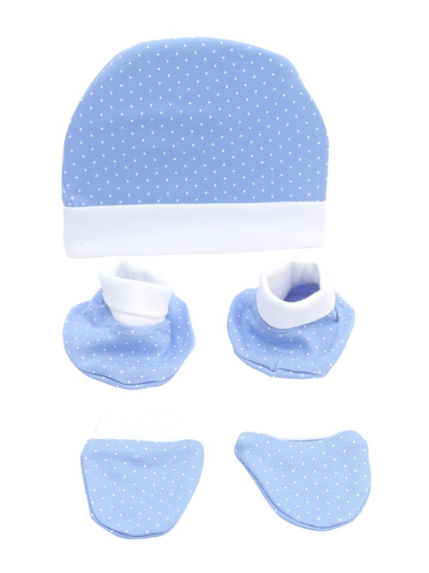 

Spiky Infant Kids Blue Set of 5 Cotton Caps, Socks & Bootiess