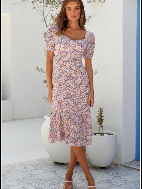 

GRACE & JACK Women Black Floral A-Line Dress