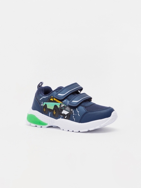 

shoexpress Boys Blue & Green Printed PU Sneakers