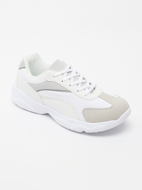 

shoexpress Boys White Textile Walking Non-Marking Shoes