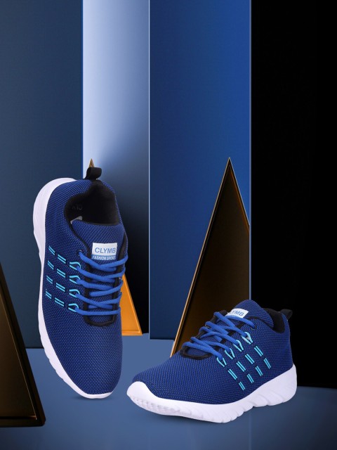 

CLYMB Men Blue Mesh Running Shoes