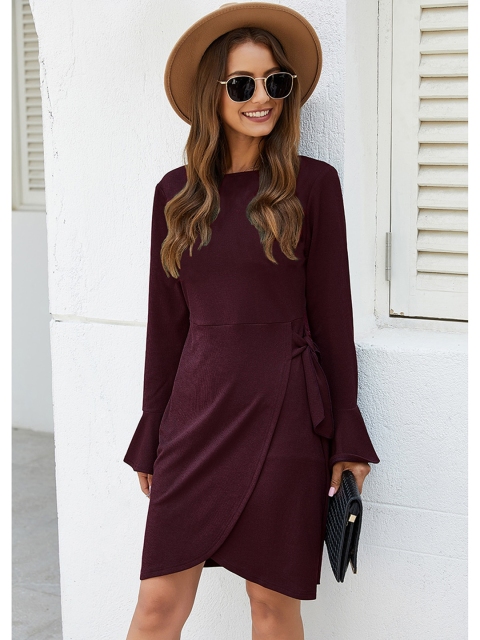 

GRACE & JACK Burgundy A-Line Dress