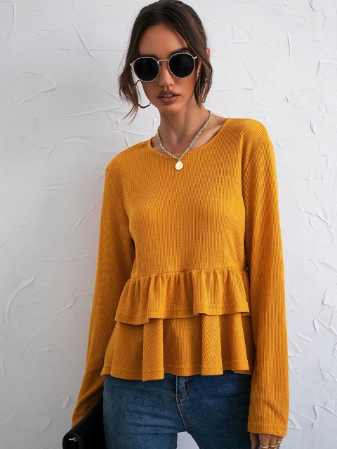

GRACE & JACK Orange Layered A-Line Top