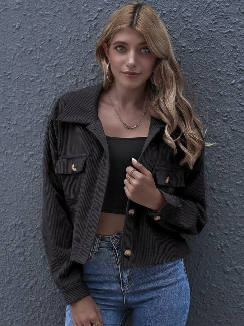 

GRACE & JACK Women Black Lightweight Crop Jacket