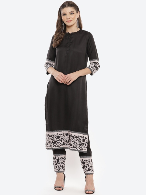

Luni Women Black Yoke Design Regular Kurti with Trousers