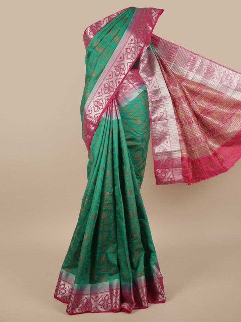 

Pothys Sea Green & Pink Woven Design Zari Jute Silk Saree