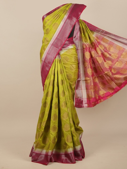 

Pothys Green & Red Woven Design Zari Jute Silk Saree