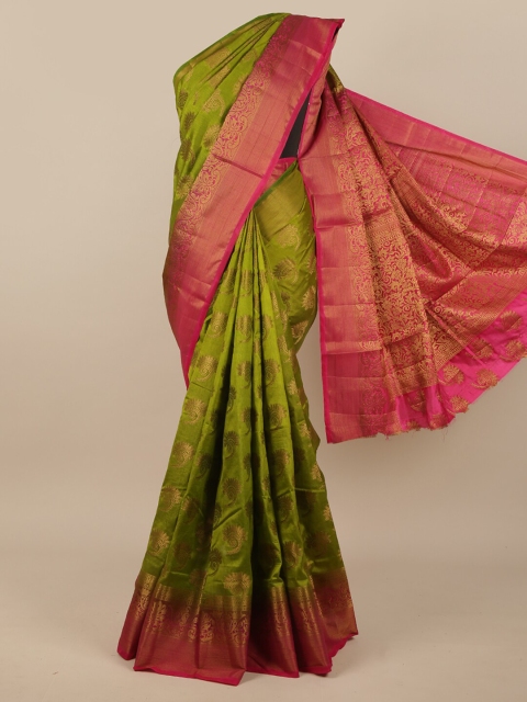 

Pothys Green & Fuchsia Woven Design Jute Silk Saree