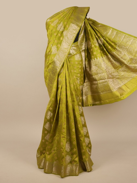 

Pothys Green & Gold Ethnic Motifs Jute Silk Saree