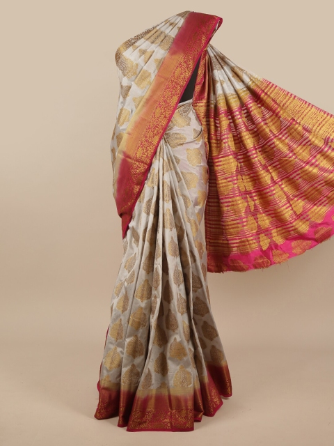 

Pothys Grey & Gold Ethnic Motifs Jute Silk Saree