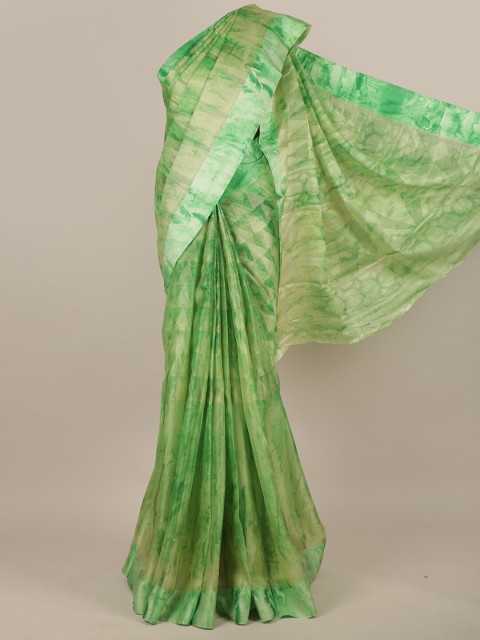 

Pothys Green Tie and Dye Jute Silk Saree