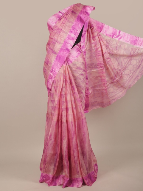 

Pothys Rose Tie and Dye Jute Silk Saree