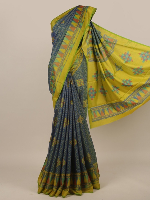 

Pothys Blue & Blue Floral Zari Saree