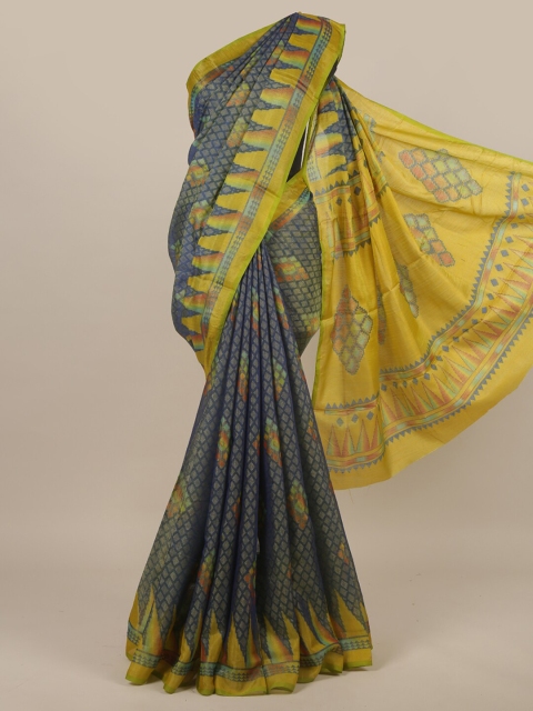 

Pothys Blue & Yellow Saree